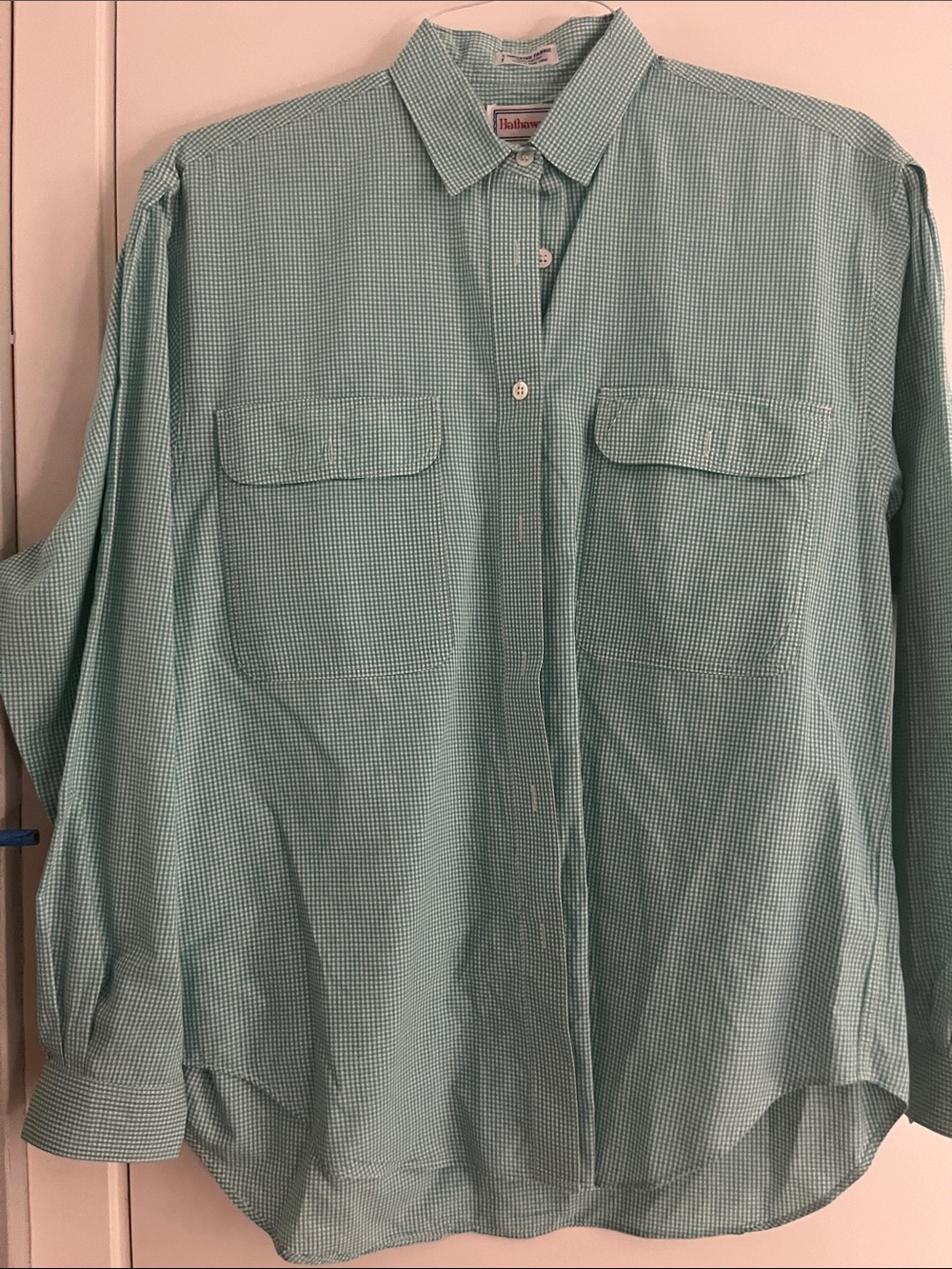 Haband Light Mint Green Button-Down Shirt with Chest Pockets